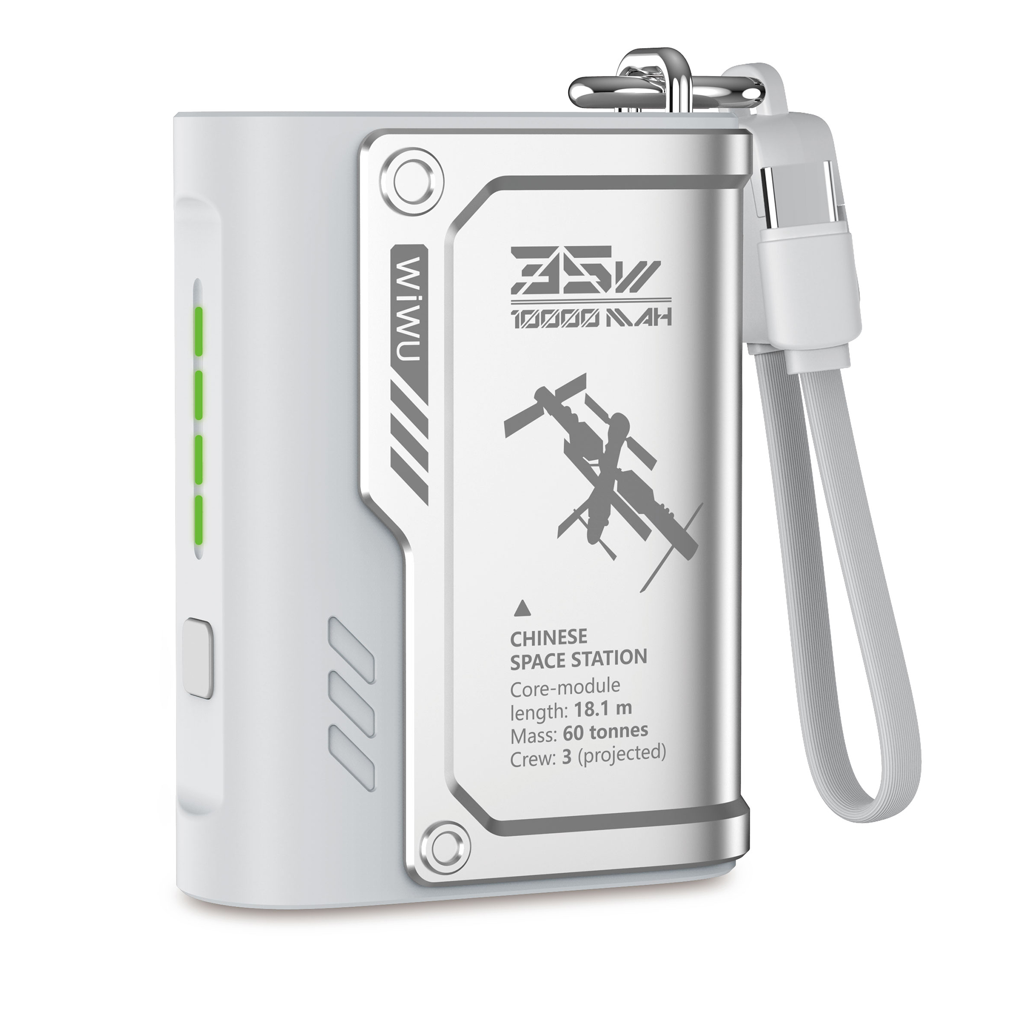 power bank plateado